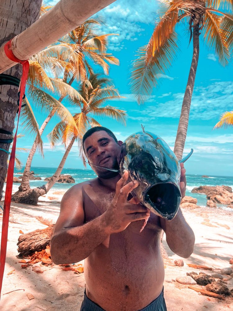 Tropical island camp