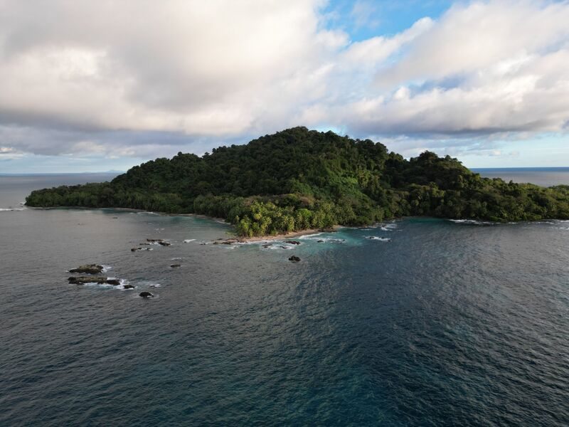 Tropical island aerial Panama